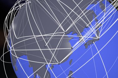 Uzak Doğu Çin ve Japonya ağ bağlantılarında toprak illüstrasyon