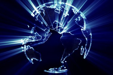 3D dünya dünya animasyon modern tasarım parlayan