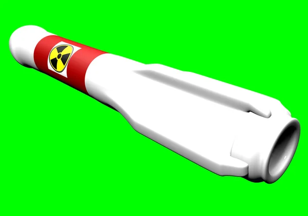 Nükleer roket Stanby yeşil ekran 3d esnaf üzerinde — Stok fotoğraf