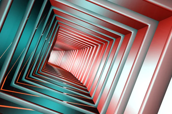 Квадратний тунель 3D ілюстрація — стокове фото
