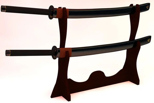 Samurai Katana 3D arte — Fotografia de Stock
