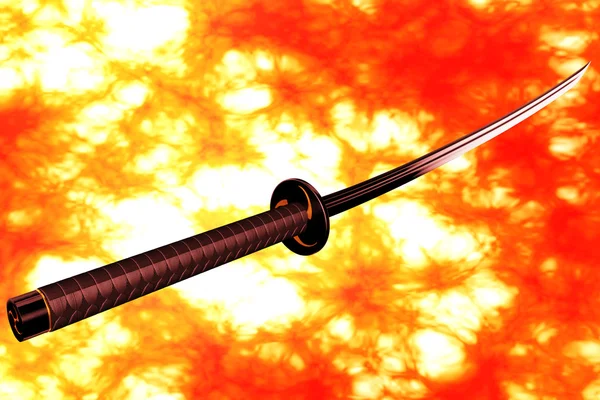 Samurai Katana Opere d'arte 3D — Foto Stock