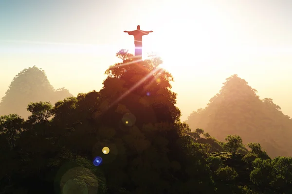 Corcovado Mountain in the Sunset — Stock Photo, Image