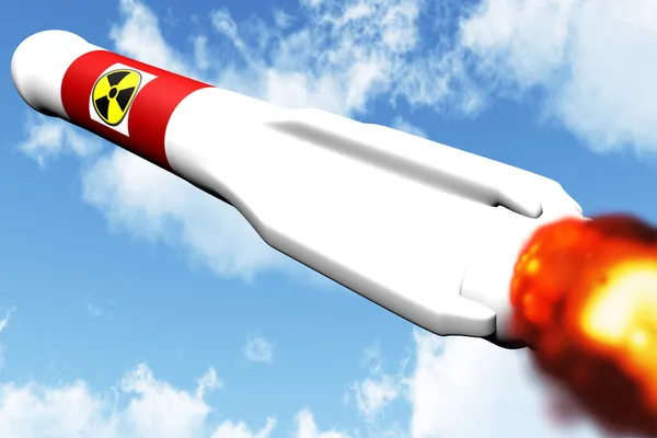 Nukleära raket på mål — Stockfoto