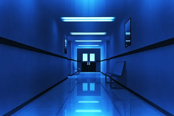 Enge Horror ziekenhuis Corridor — Stockfoto