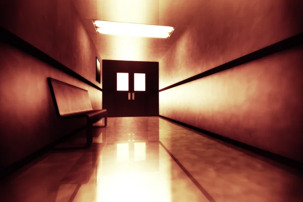 Korkunç korku hastane koridoru — Stok fotoğraf
