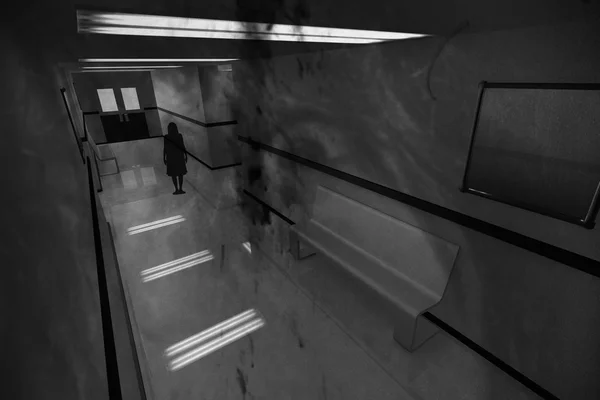 怖いホラー病院の廊下 — ストック写真