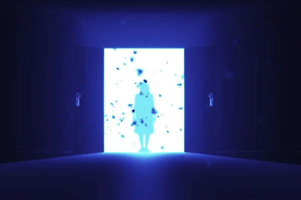 Geheimnisvolle Tür Yurei japanische Geisterform — Stockfoto