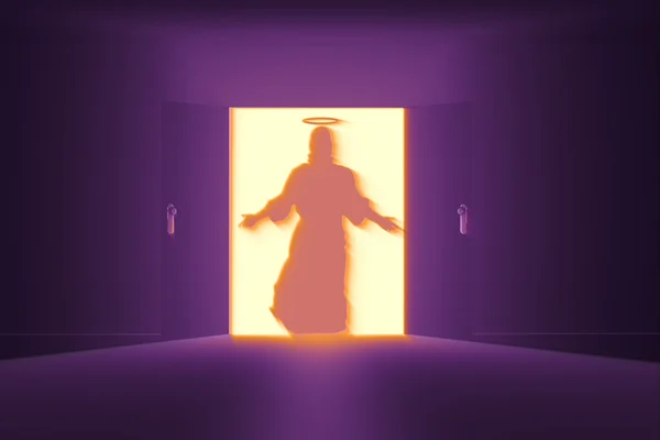 Mysterious Door Jesus Shape — Stock Photo, Image