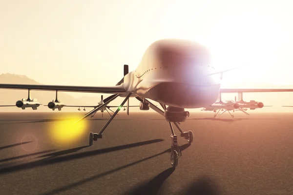 Predador Militar Tipo Drones Base 3D arte — Fotografia de Stock