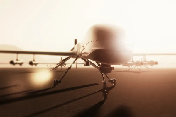 Askeri predator tipi uçağı temel 3d resimler — Stok fotoğraf
