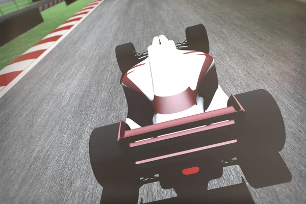 Формула 1 - Indy Race Type Car on Race Course — стоковое фото
