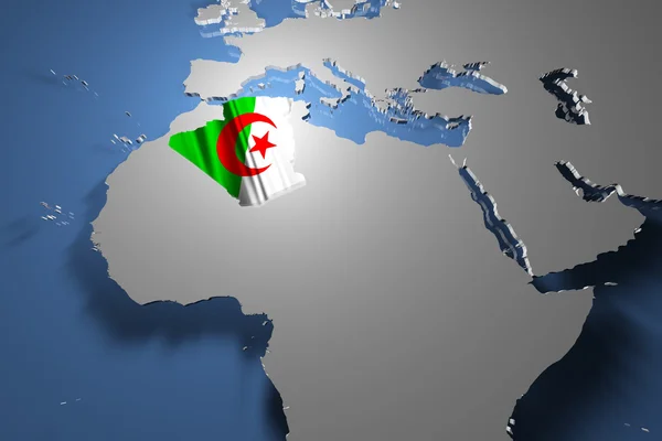 Algeria Country Map on Continent — Stock Photo, Image