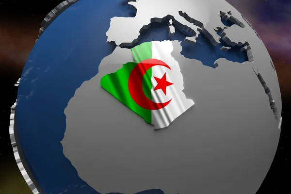 Algeria Country Map on Continent — Stock Photo, Image