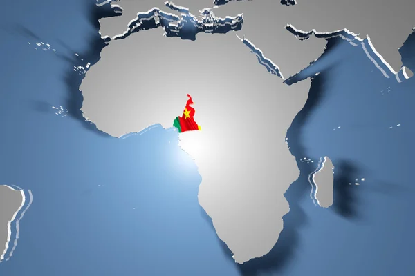 Mapa del país de Camerún en el continente — Foto de Stock