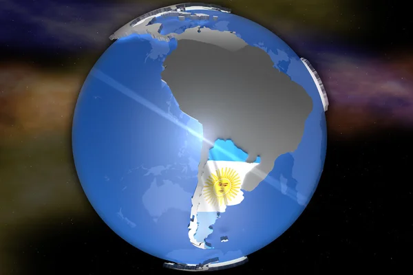 Argentinië land kaart op Continent — Stockfoto