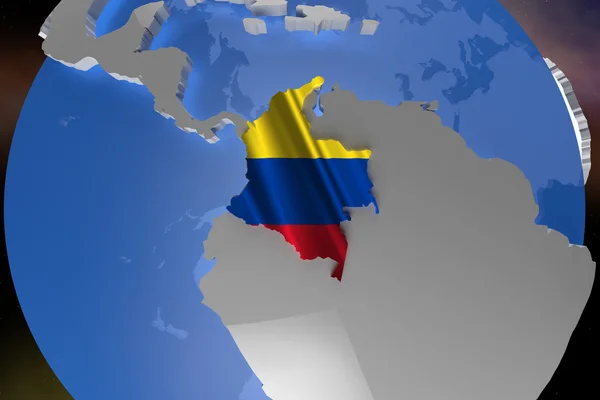 Colombia Country Map on Continent — Stock Photo, Image