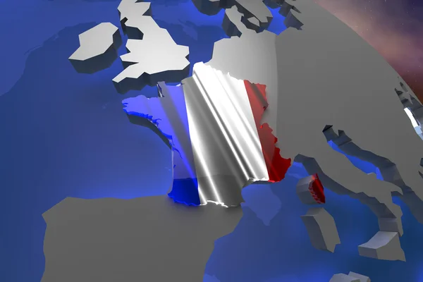 Kaart van het land van de France op Continent — Stockfoto