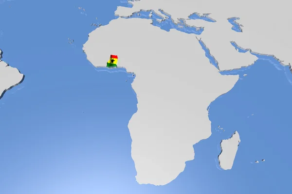 Ghana land kaart op Continent — Stockfoto