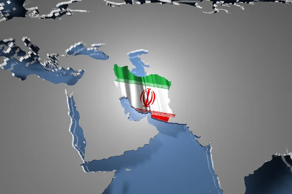 Iran Country Map on Continent — Stock Photo, Image