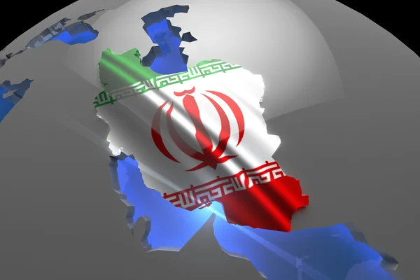 Iran Country Map on Continent — Stock Photo, Image