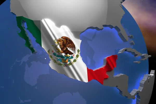 メキシコ国大陸地図 — ストック写真