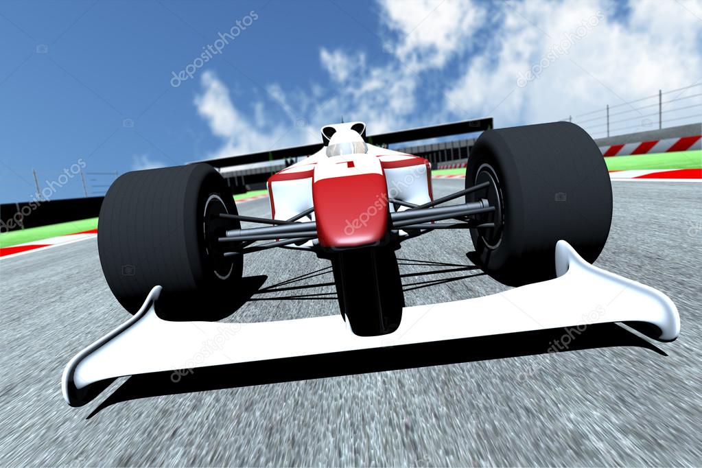 Formula 1 - Indy Race Type Car on Race Course