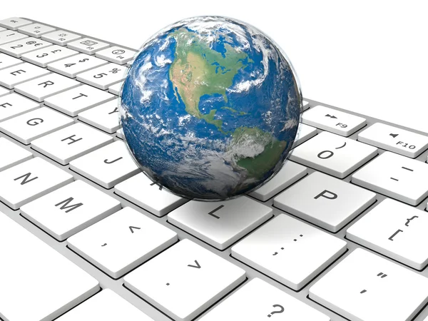 Earth on keyboard — Stock Photo, Image