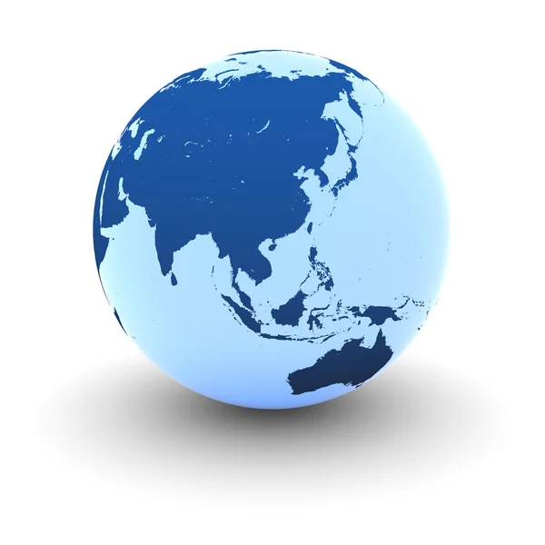 蓝色地球上亚洲 — 图库照片