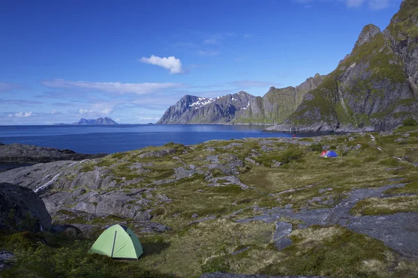 Zelten auf den Lofoten — Stockfoto