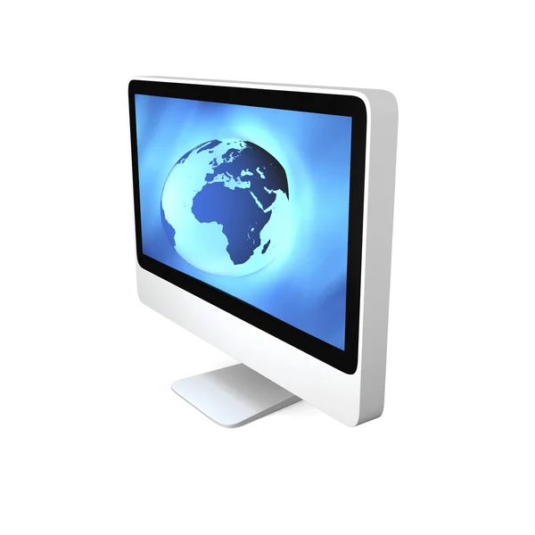 World on computer screen — Stock Photo, Image