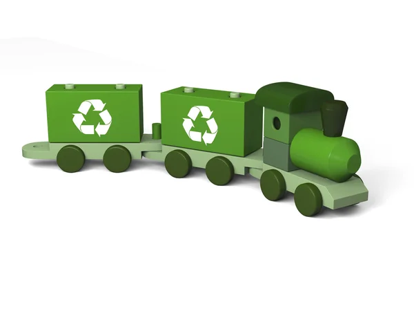 Green toy train — Stock Photo, Image