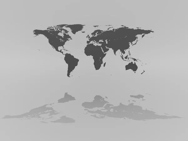 World map on grey — Stock Photo, Image