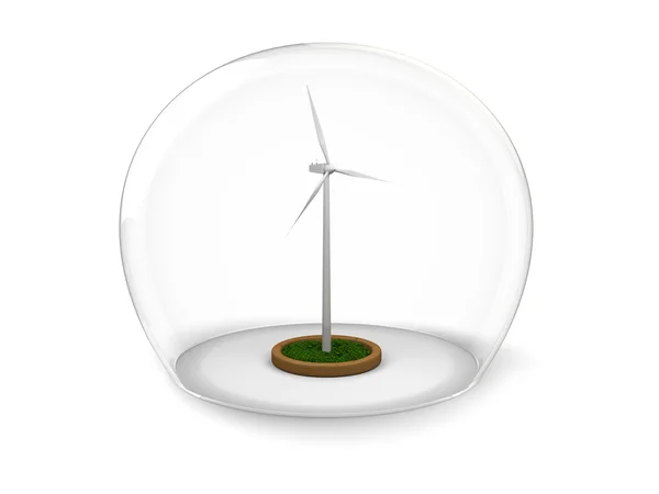 Windmill in glass bowl — Stock Photo, Image