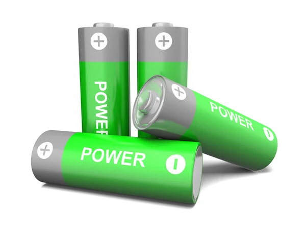 Groene batterijen — Stockfoto