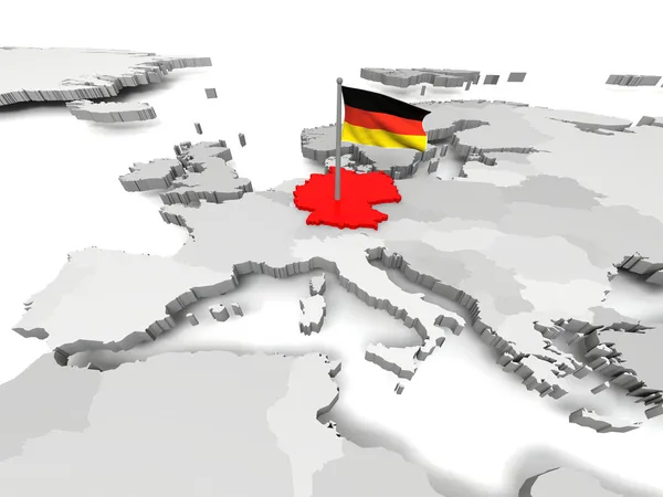 Germany an map of Europe — Stock Photo, Image