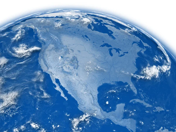 North America on blue Earth — Stock Photo, Image