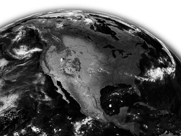 North America on black Earth — Stock Photo, Image