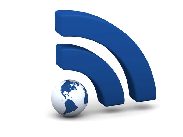 Symbol niebieski wifi — Zdjęcie stockowe