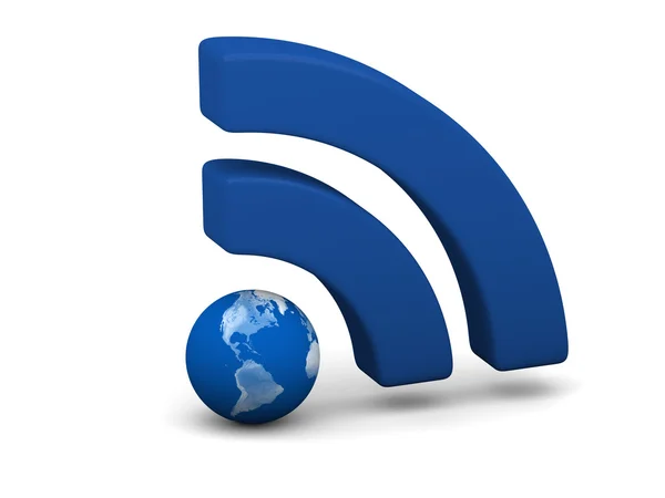 Blauwe wifi-symbool — Stockfoto