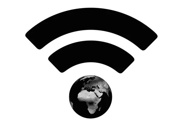 Symbol czarny wifi — Zdjęcie stockowe