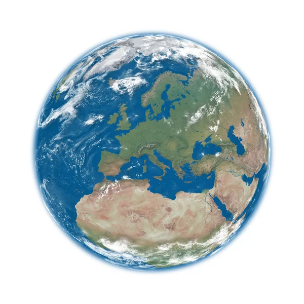Europe on blue Earth — Stock Photo, Image