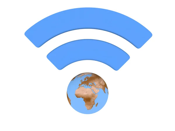 Symbol niebieski wifi — Zdjęcie stockowe