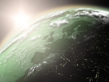 Avrupa üzerinden gündoğumu