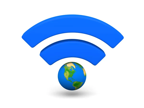 Symbol niebieski wifi — Zdjęcie stockowe