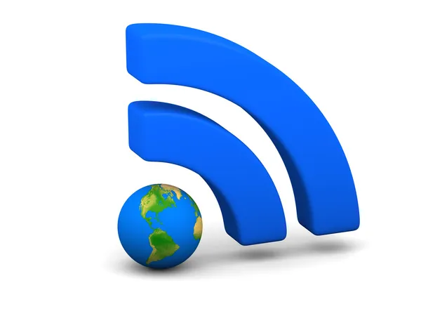 Symbole wifi bleu — Photo