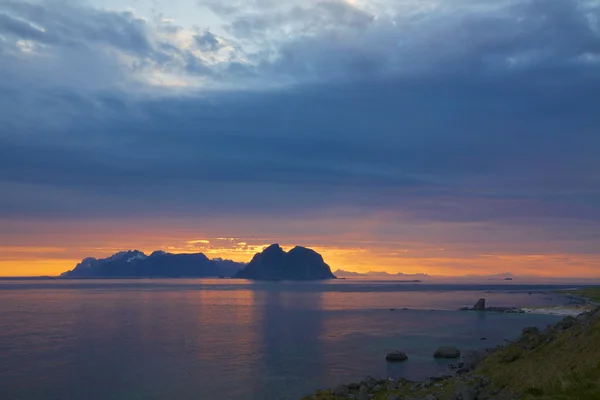 Midnight sun in Scandinavia — Stock Photo, Image