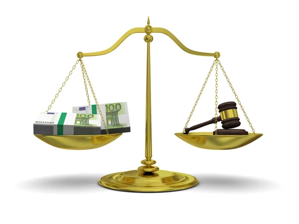 Beneficio versus justicia — Foto de Stock