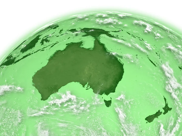 Australia on green Earth — Stock Photo, Image