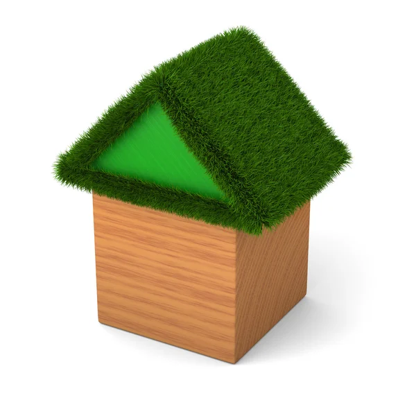 House with green roof — Stock Photo, Image